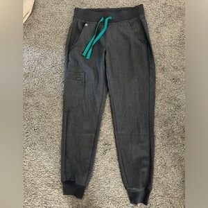Figs Zamora Jogger Scrub Pants - Graphite with blue strings - XXS Petite